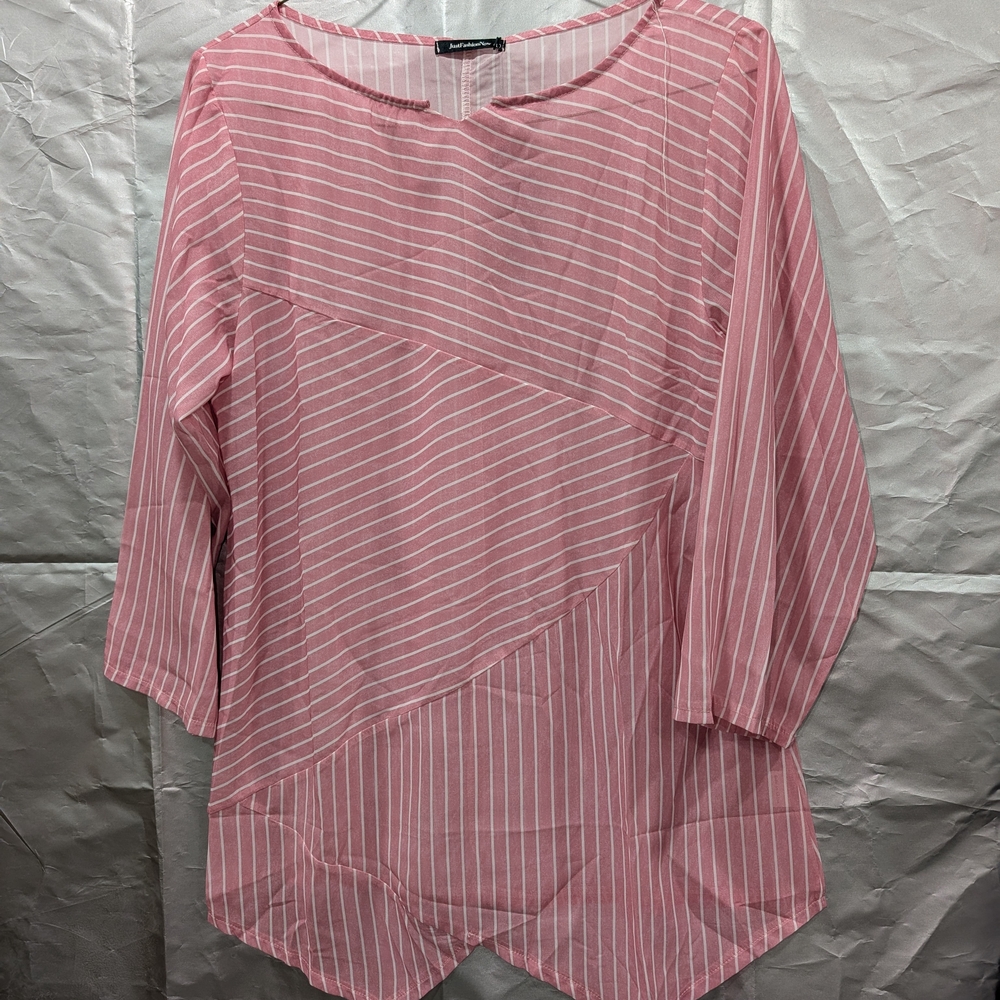 Elegant Pink Striped Blouse